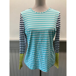 Lands' End Rash Guard Medium 10-12 NWOT Swim Top UPF Long Sleeve Beach Pool